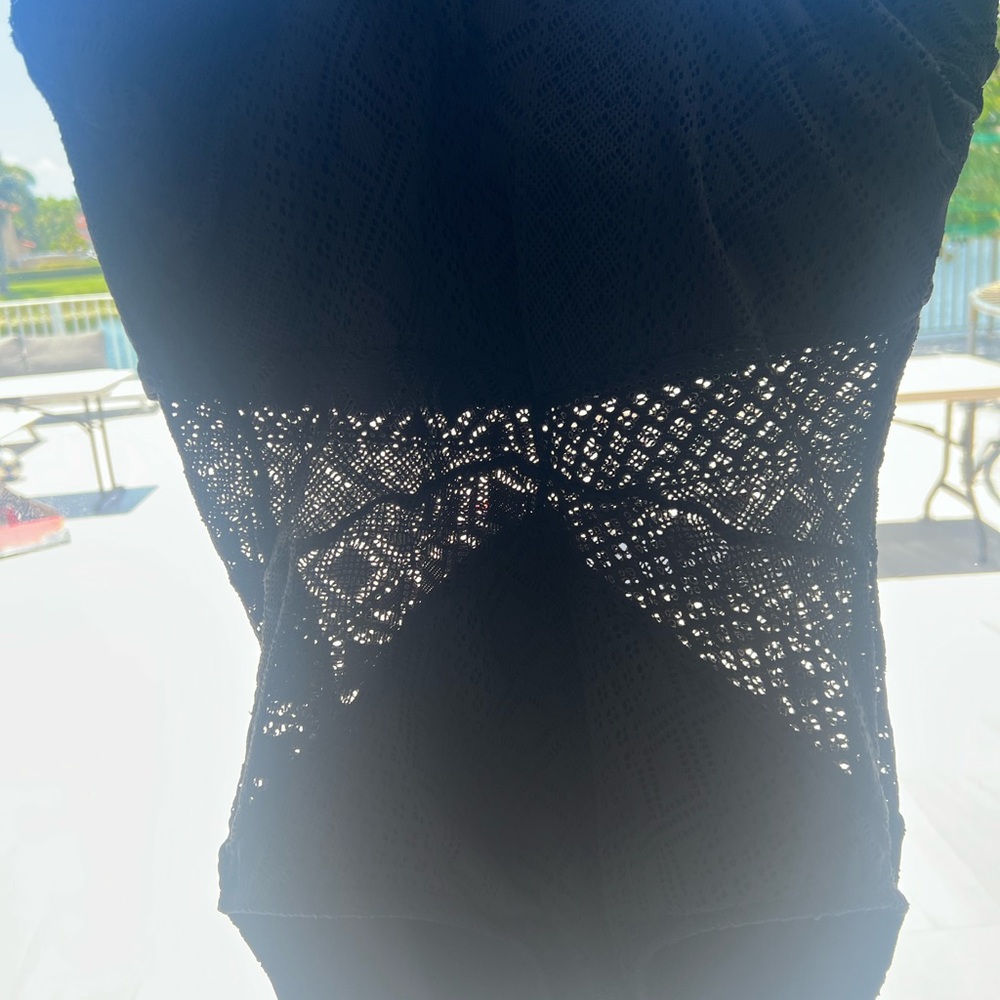 Kenneth Cole Black One Piece Swimsuit